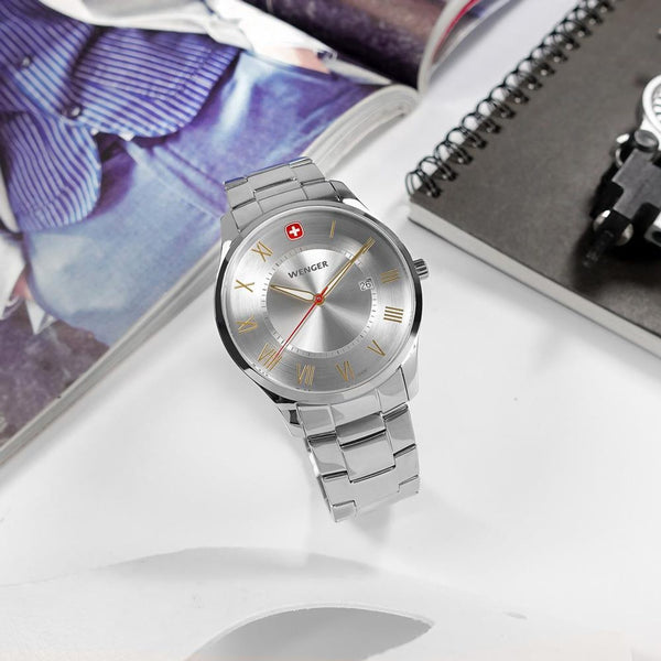 Reloj Wenger Classic City SS Silver Roman Cuarzo 01.1441.136