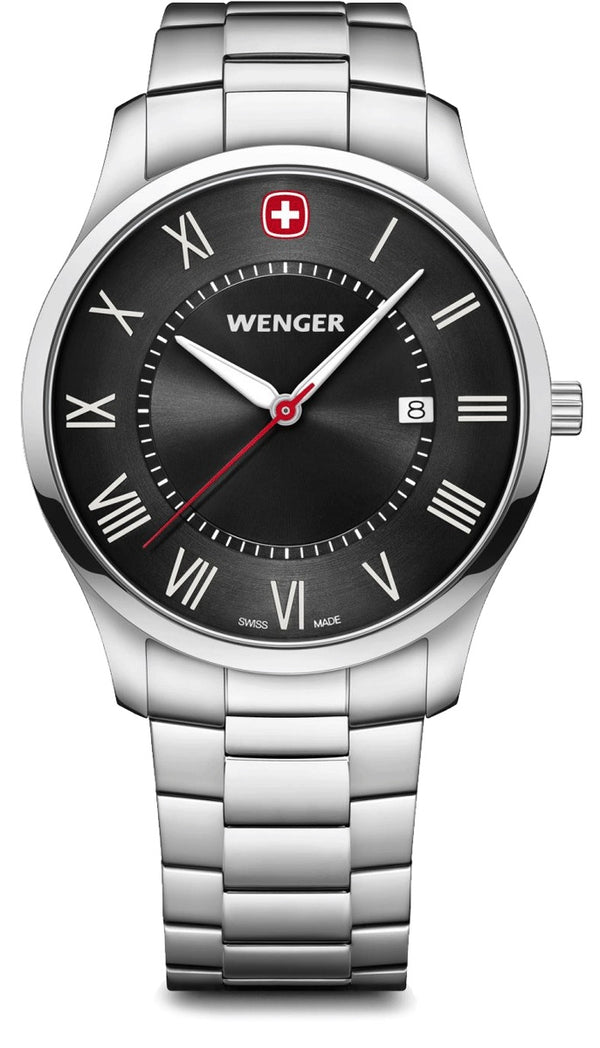Reloj Wenger Classic City Steel Black Roman Cuarzo 01.1441.140