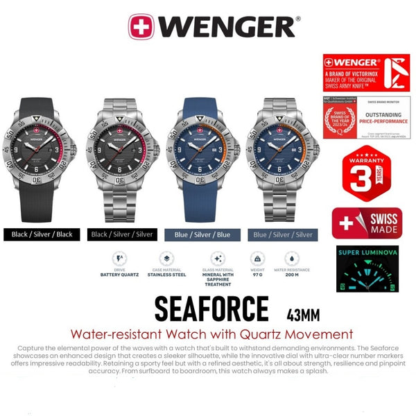 Reloj Wenger Seaforce Silicone Green Strap Green 01.0641.143