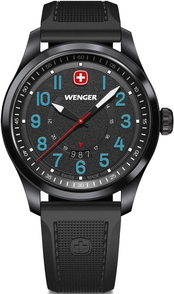 Reloj Wenger Terragraph Black Silicone Strap Black 01.0541.127