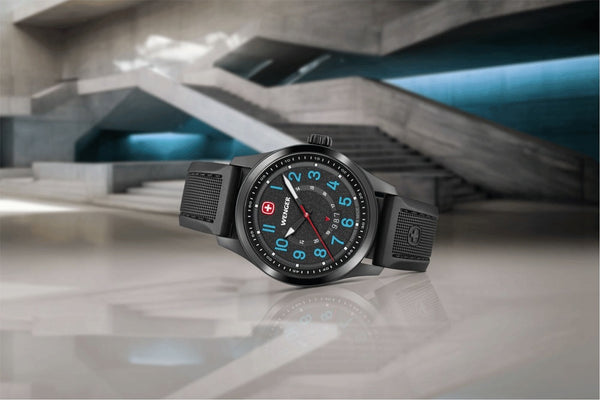 Reloj Wenger Terragraph Black Silicone Strap Black 01.0541.127