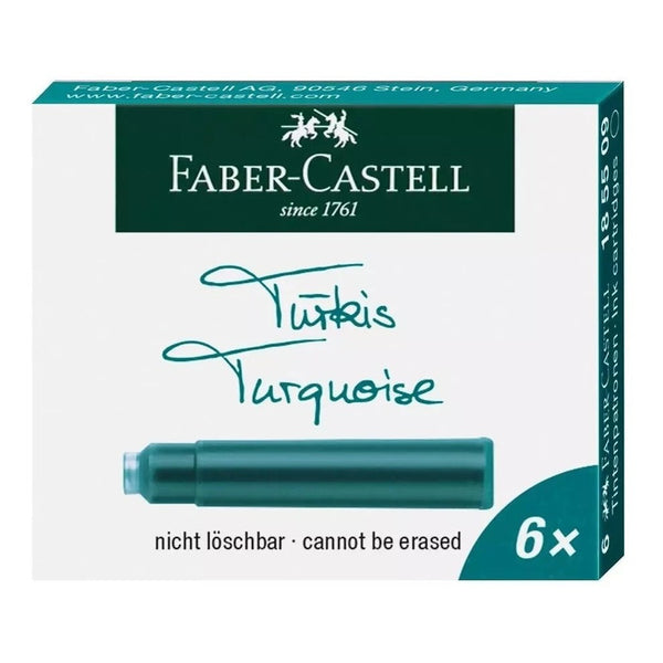 Tinta Para Pluma Fuente Faber-castell - Cartridges- Turquesa